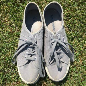 Grey Superga Platform Sneakers